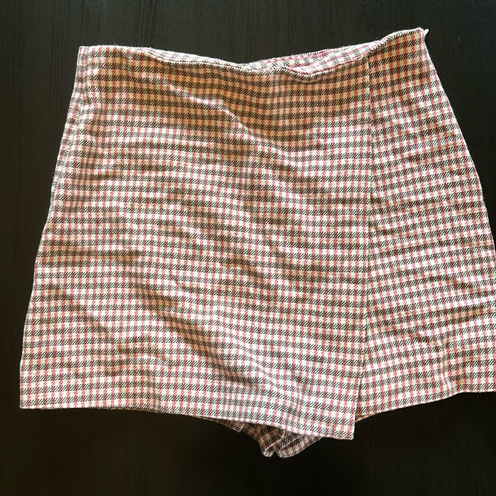 Zara size L gingham mini skort